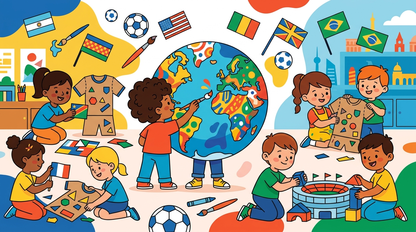 Descobrindo Cores, Formas e Culturas: Atividades de Copa do Mundo para Estimular a Criatividade Infantil